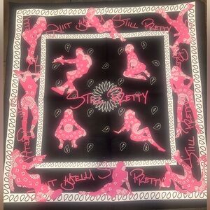 Black and Pink EEM TRIPLIN Hair Bandana Scarf (Still Pretty)